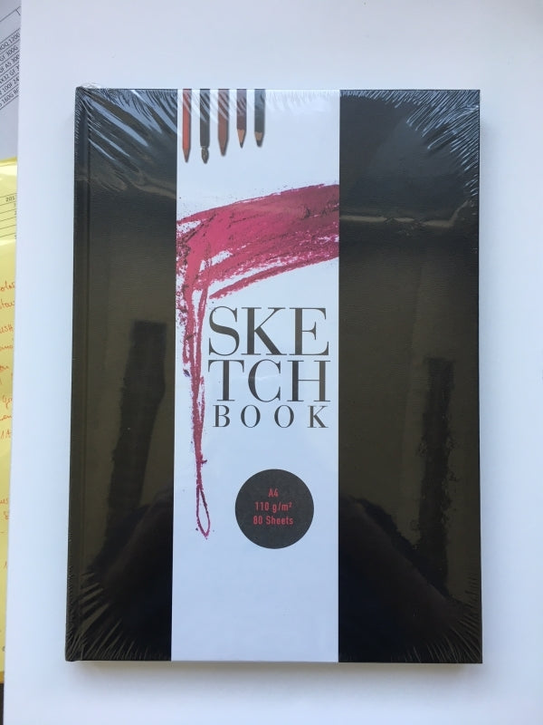 Bam4u.ch Skizzenbuch – A4 – 110 g/m² – Hardcover – 80 Blatt, Schwarz, Perforiert