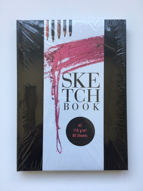 Bam4u.ch Skizzenbuch 6676A5 – 21,7 × 16,0 cm – 110 g/m² – Hardcover – Schwarz matt – perforiert