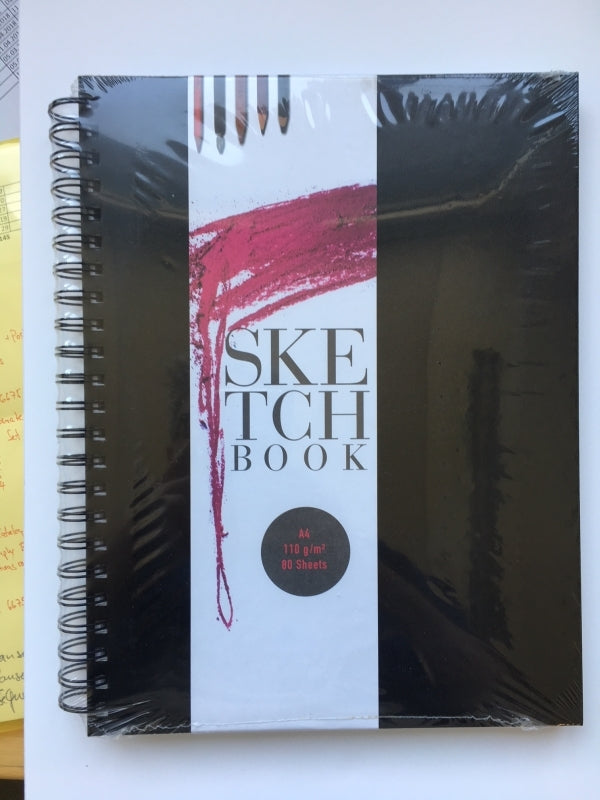Bam4u.ch Skizzenbuch – A4 – 110 g/m² – Spiral – Schwarz – Perforiert