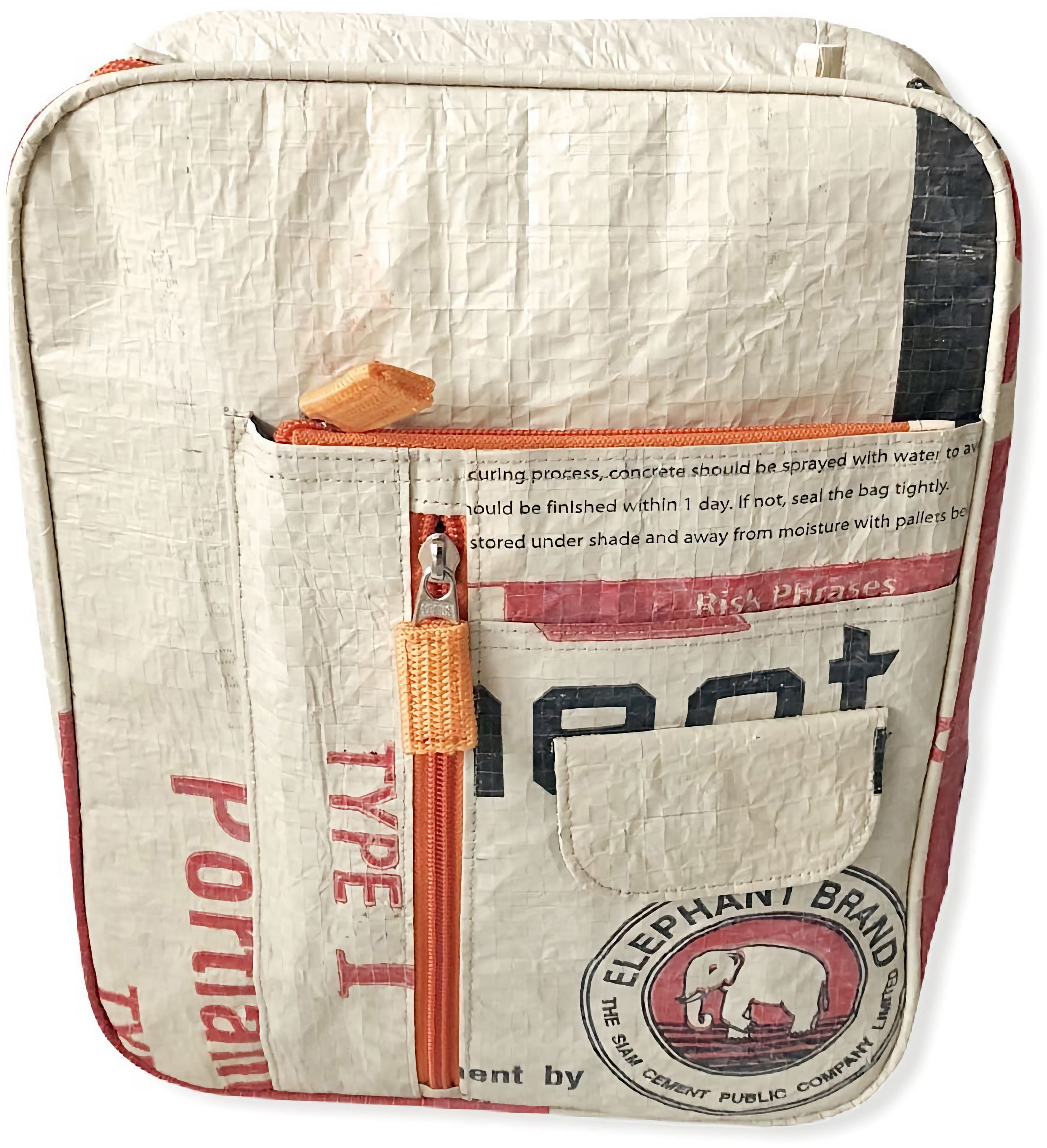 Beadbags Crispy Cement CR1.R – Umhängetasche, Recyceltes Zementsackmaterial, Rot, 23 × 4 × 28,5 cm