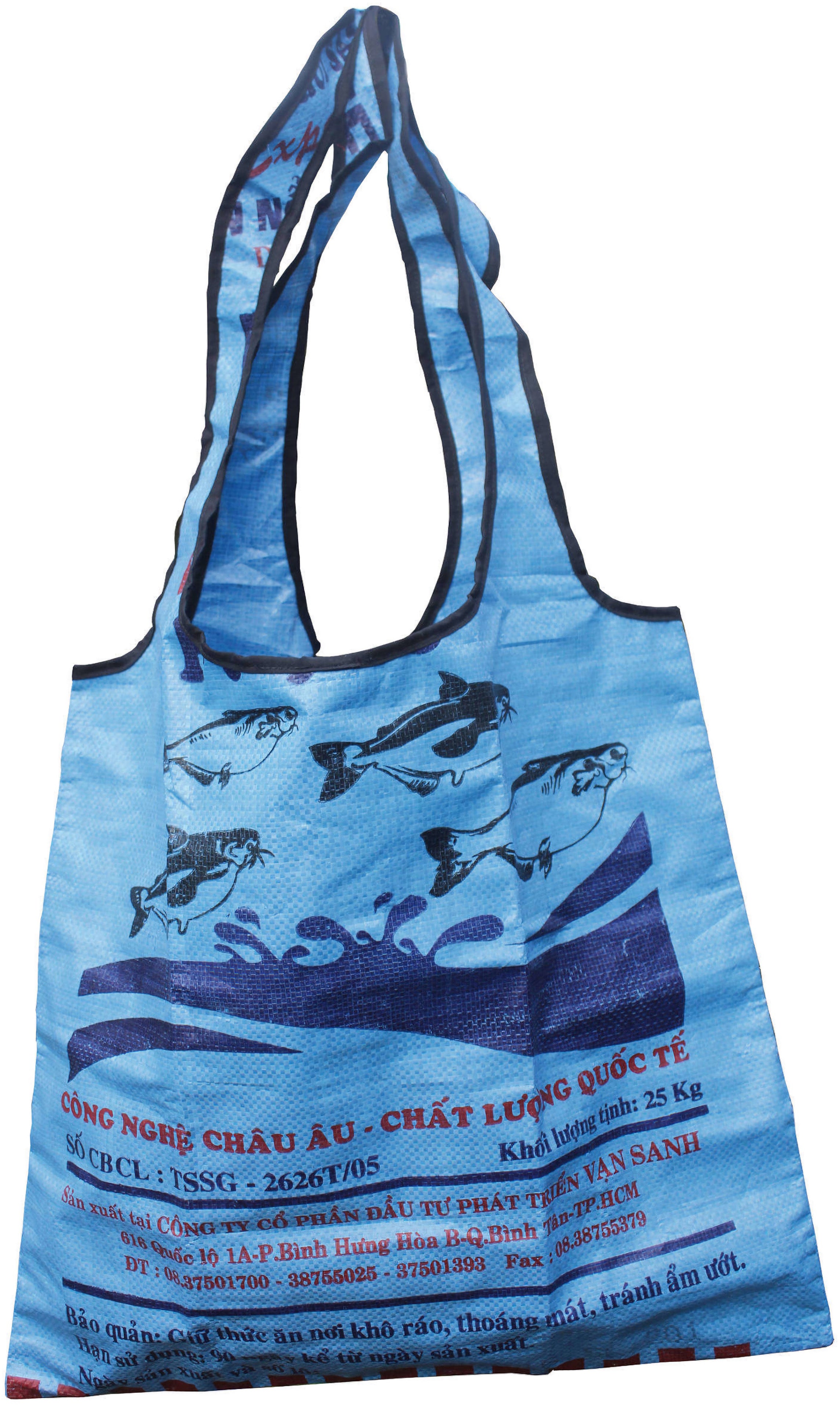 Beadbags Stofftasche, recyceltes Reissackmaterial, Hellblau, 60×60×170 mm