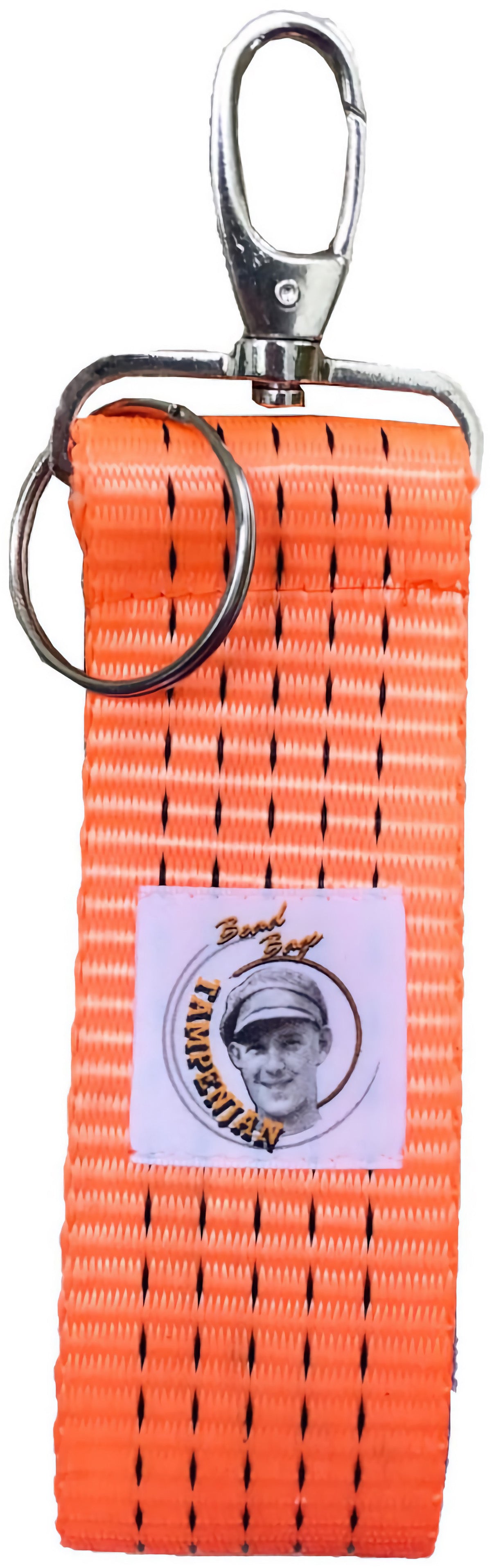 Beadbags Deko-Schlüsselanhänger Crispy Jan – Recycelter Spanngurt, Orange, Bandlänge 21,5 cm