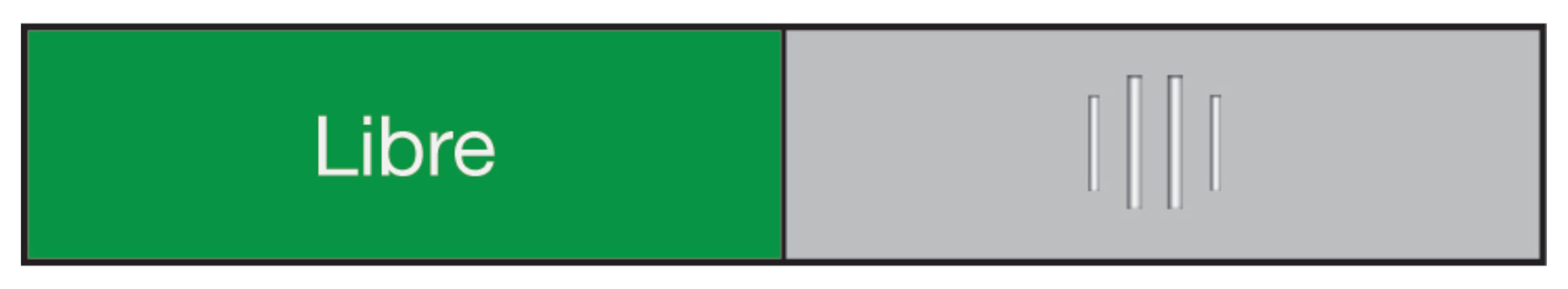 Berec 314.088 Türschild Frei/Besetzt – 40 × 155 mm – Aluminium – rot/grün – selbstklebend