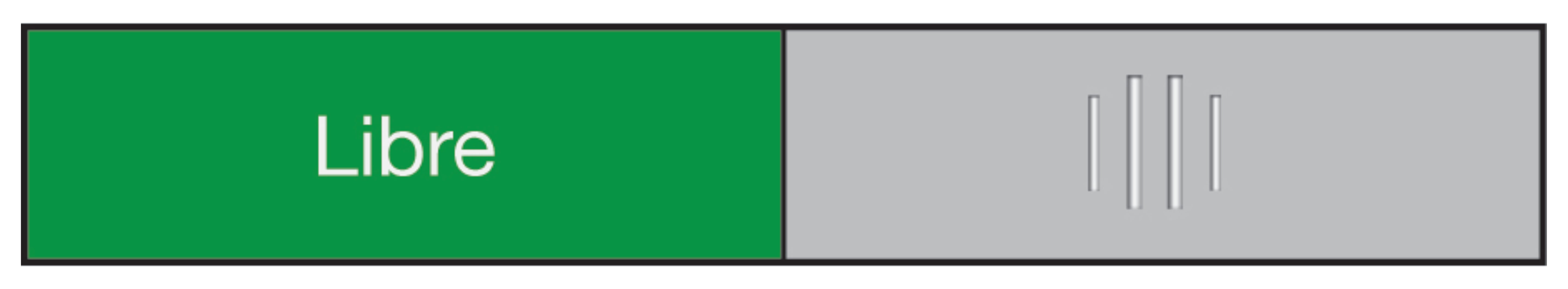 Berec 314.088 Türschild Frei/Besetzt – 40 × 155 mm – Aluminium – rot/grün – selbstklebend
