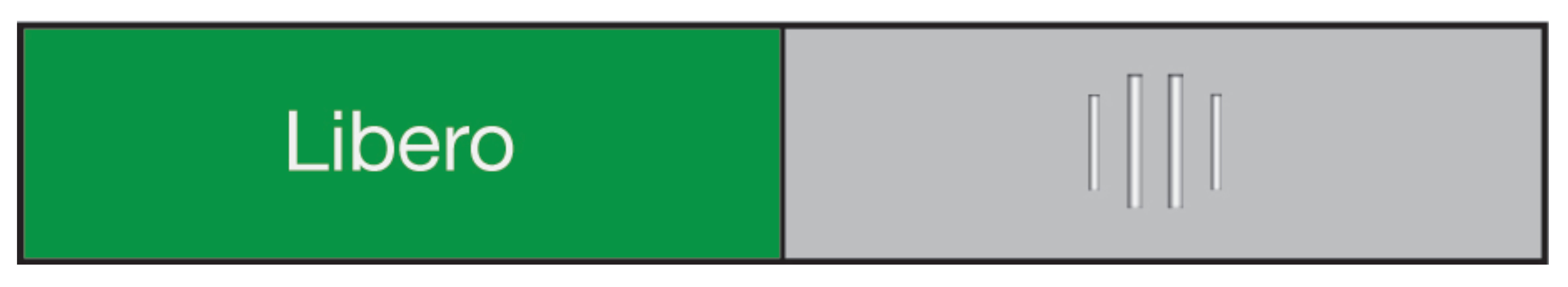 Berec Türschild Frei/Besetzt – 37,4 × 152 mm – Aluminium – Silber – Selbstklebend