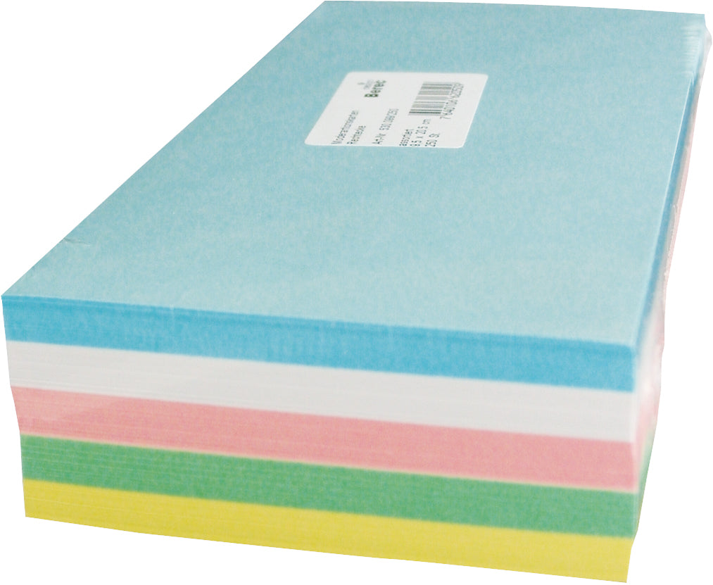 Berec Moderationskarten Rechteck – 20,5 × 9,5 cm, sortiert, 500 Stk.