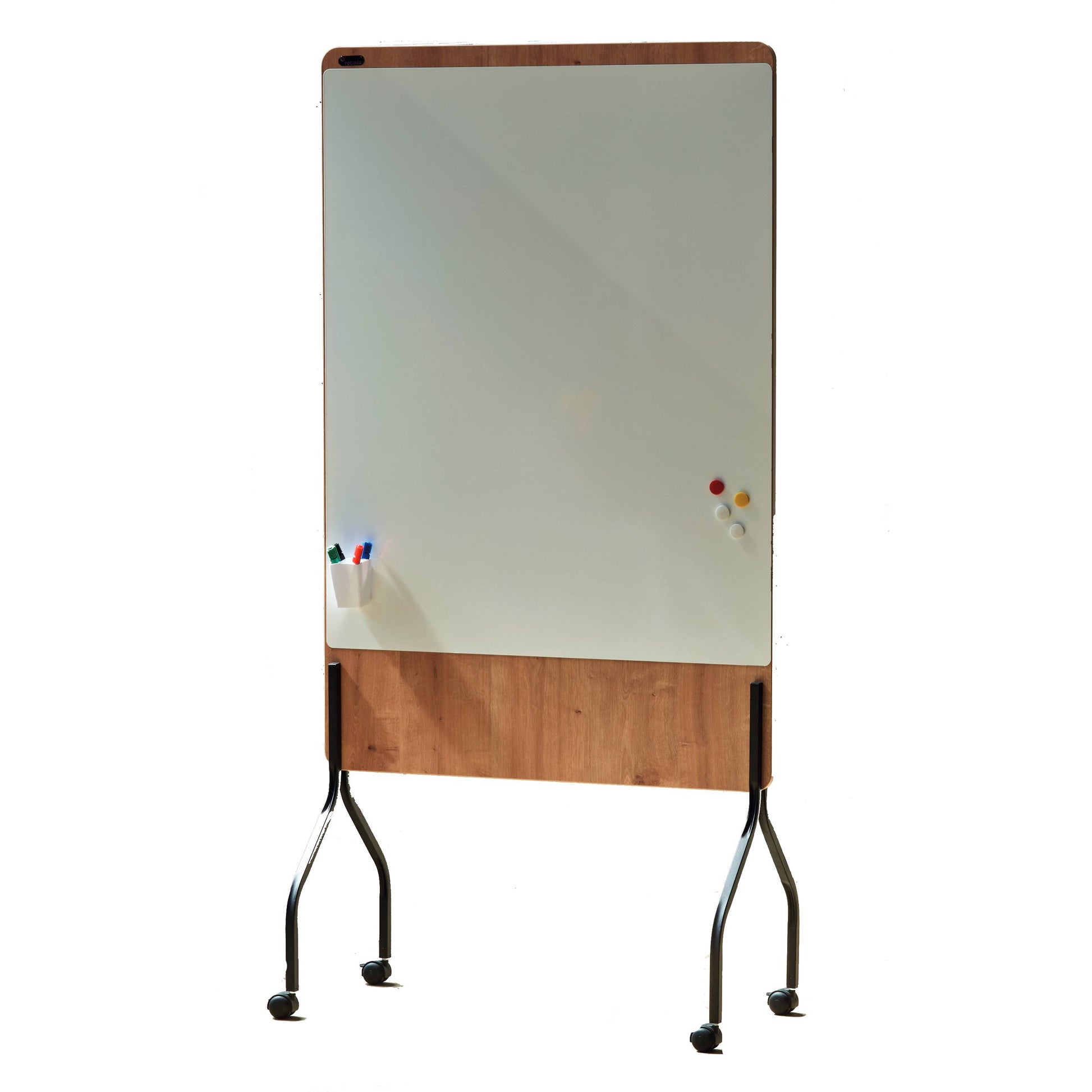 Berec Mobiles Whiteboard – Holz, magnetisch, beidseitig – 100 × 120 cm