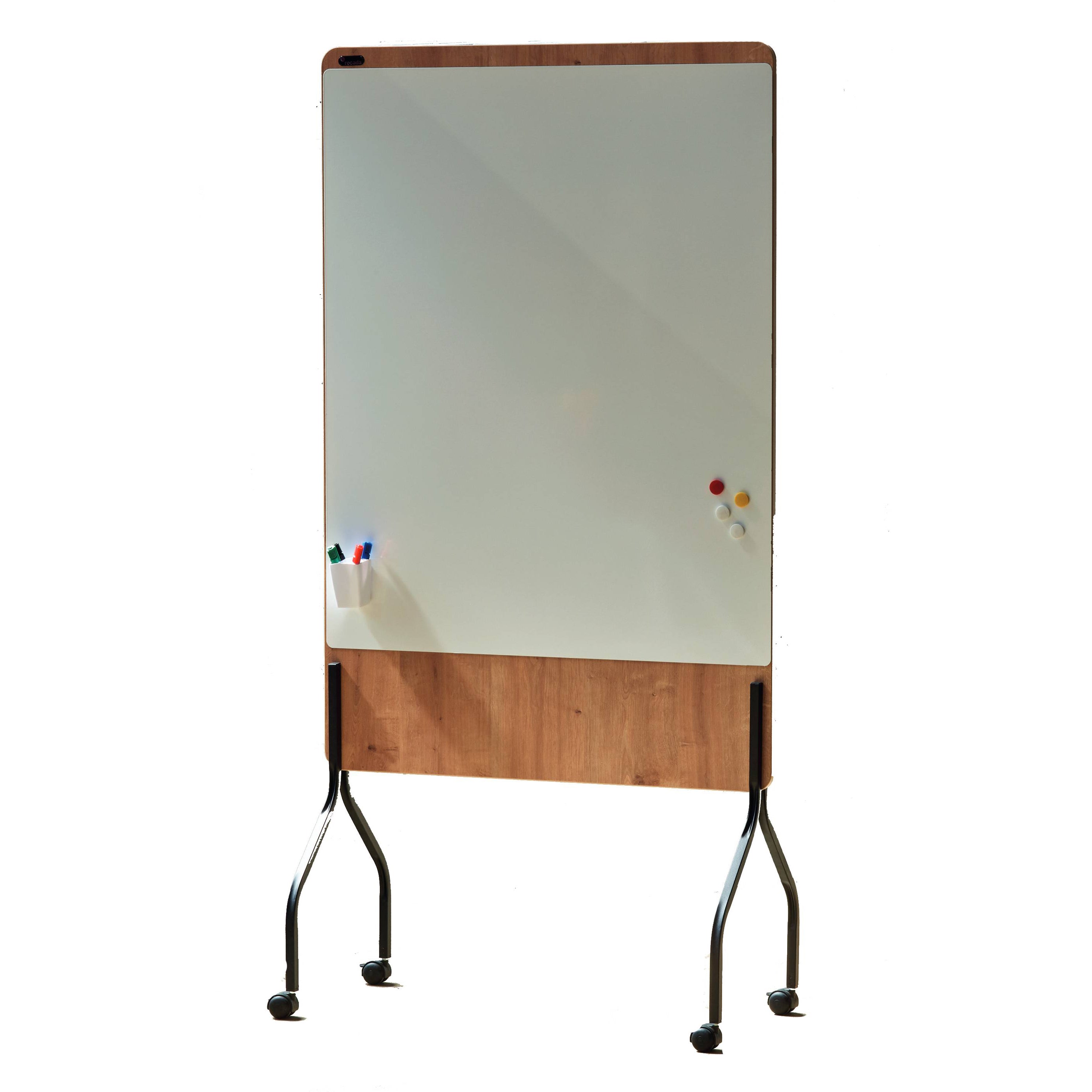 Berec Mobiles Whiteboard – Holz, magnetisch, beidseitig – 100 × 120 cm