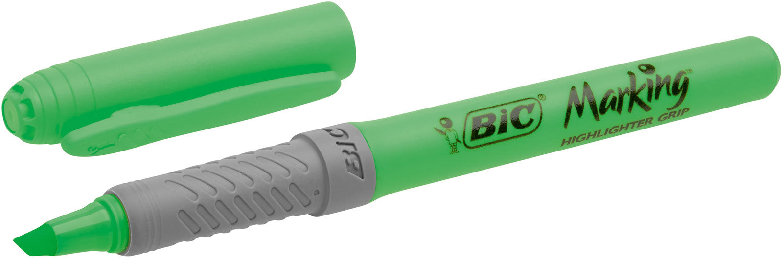BIC Highlighter Grip Textmarker – Grün, Keilspitze