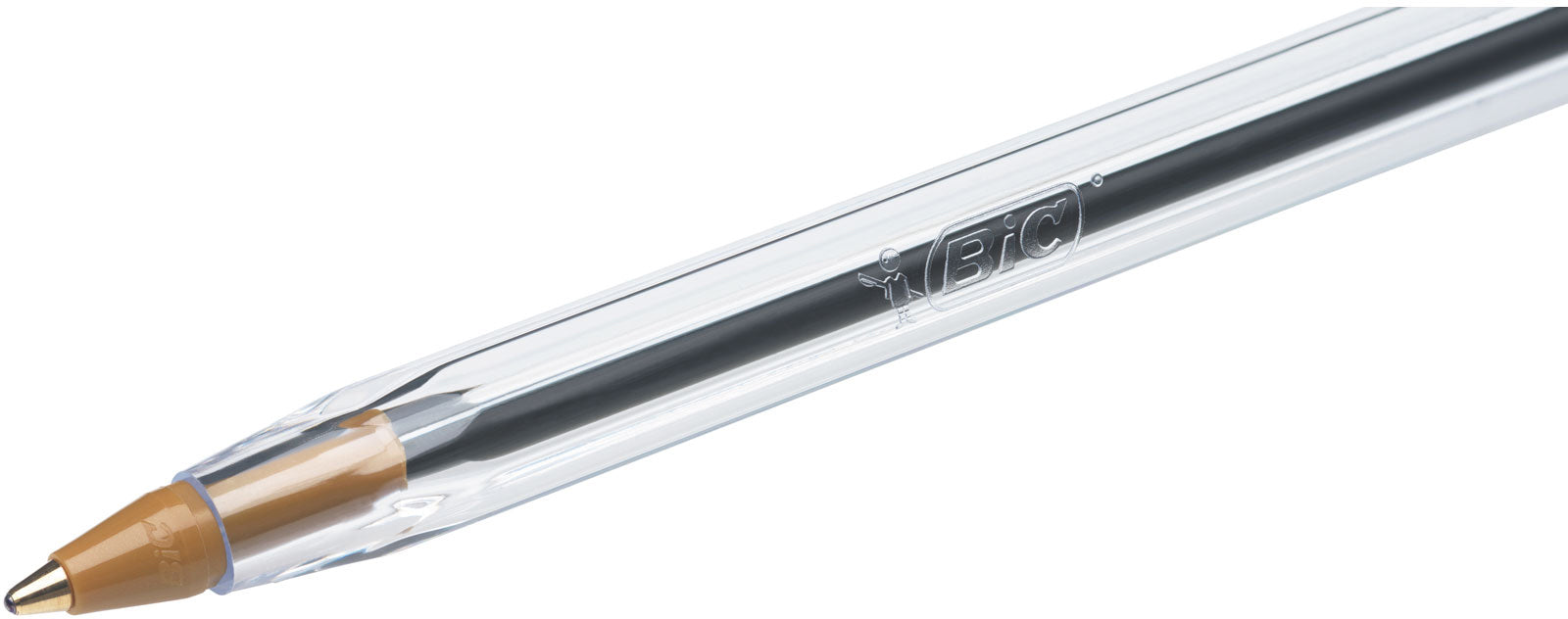 BIC Cristal Kugelschreiber – Rot, Medium, Deckel, Kunststoff, transparenter Schaft