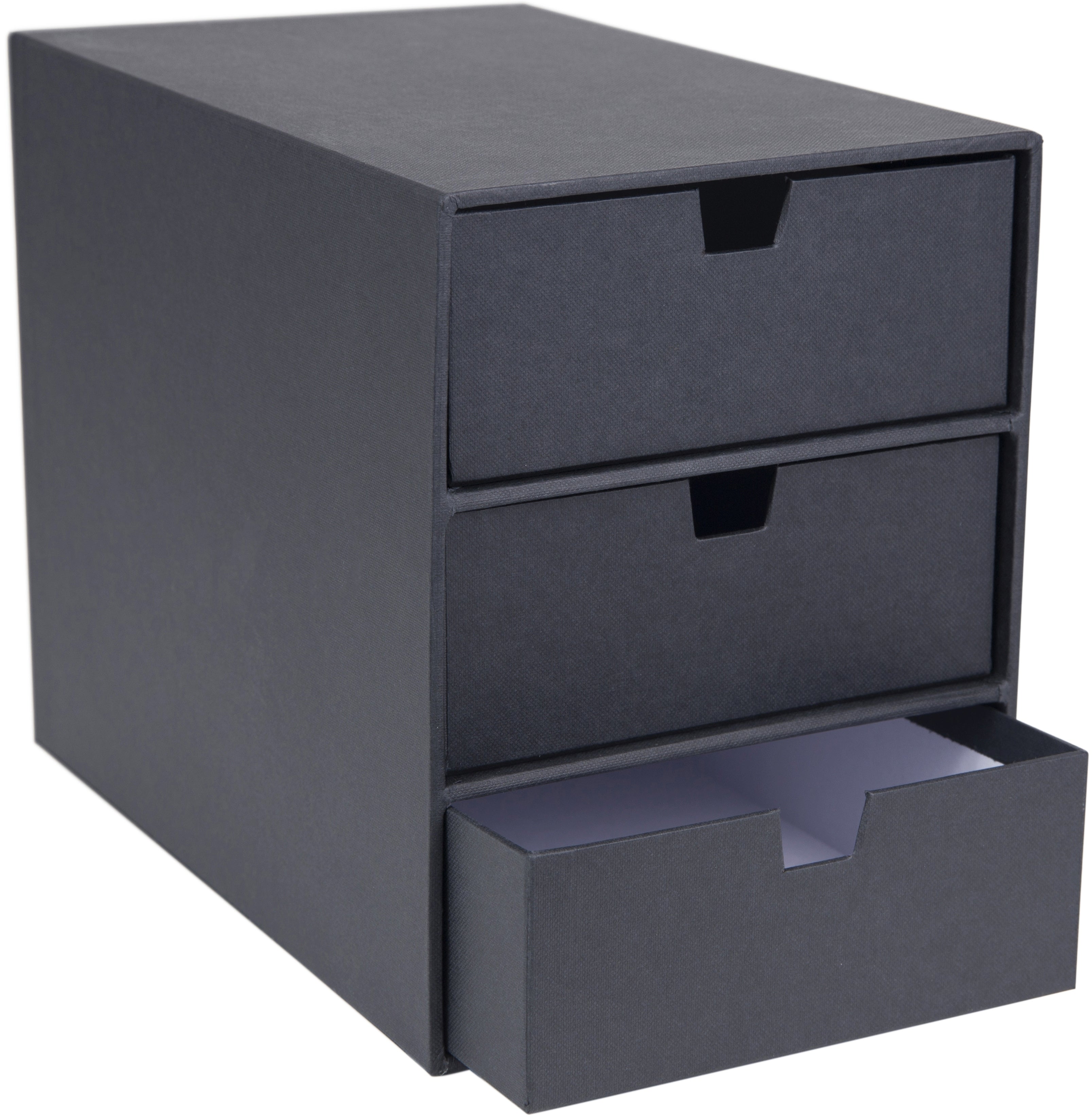 Bigso box of sweden Ingrid 15751600 Schubladenelement – 3 Schubladen, Grau, Karton, B 160 × H 209 × T 255 mm