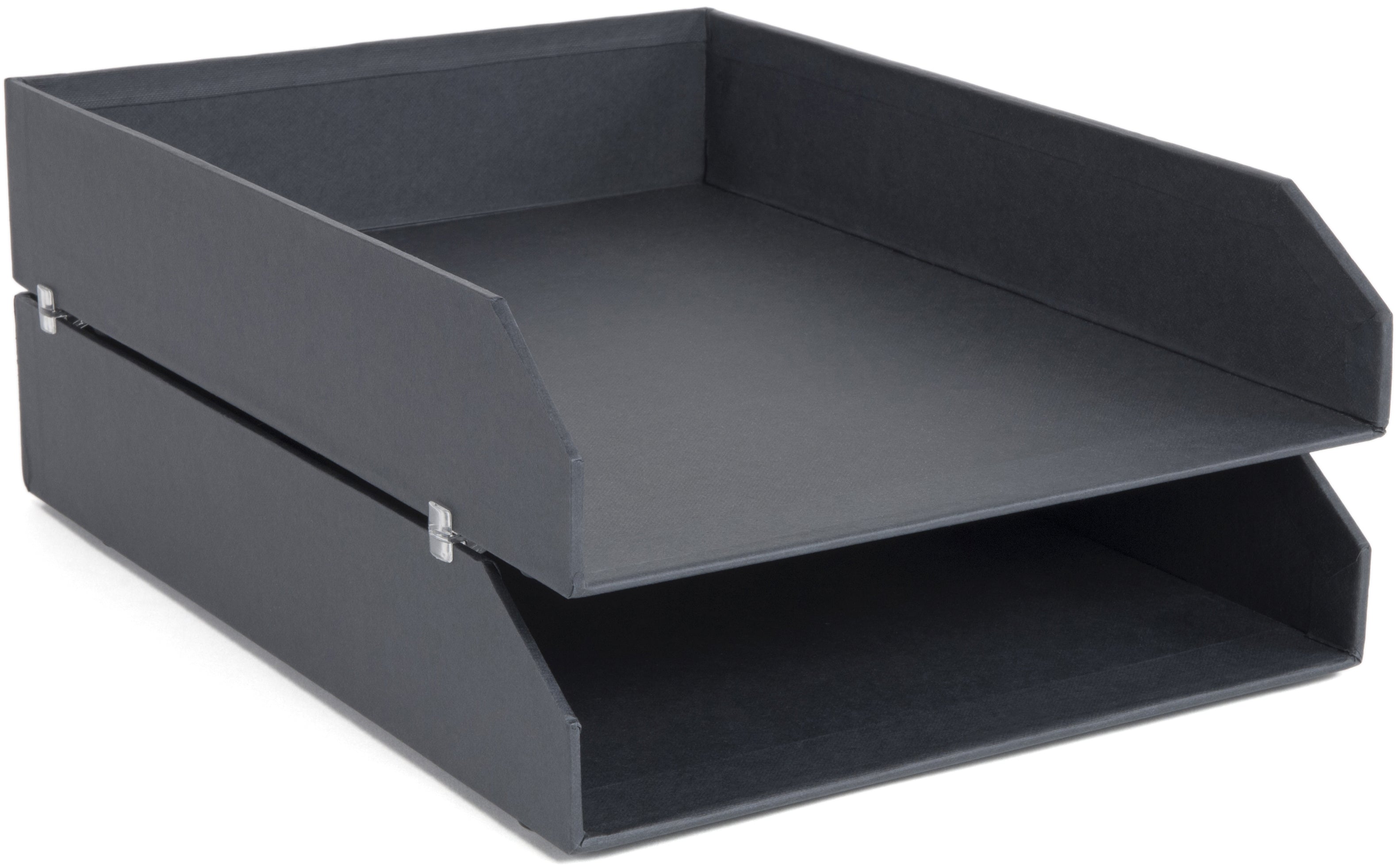 Bigso box of sweden Hakan – Briefkorb für A4, Karton, Dunkelgrau, 240 × 65 × 317 mm