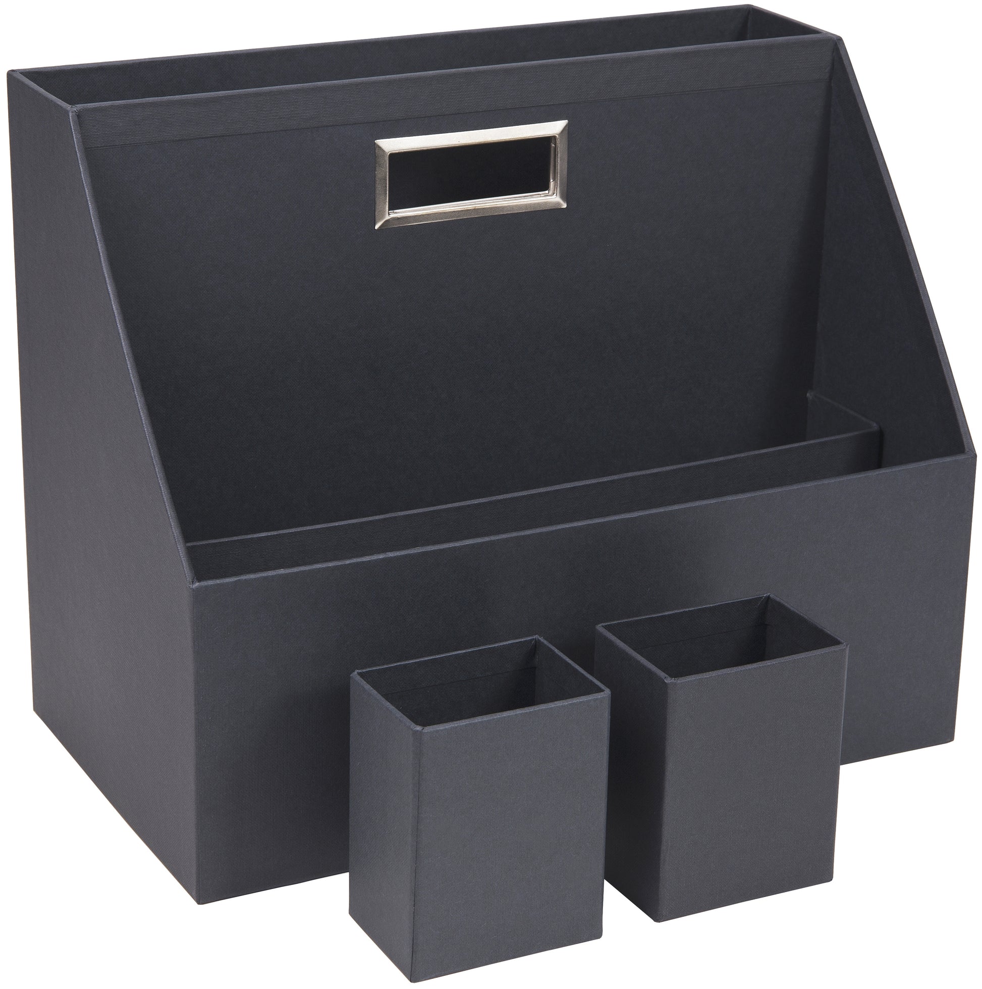 Bigso Box of Sweden Aufbewahrungsbox – 3 Fächer, für C4, Anthrazit, B 195 × H 284 × T 346 mm
