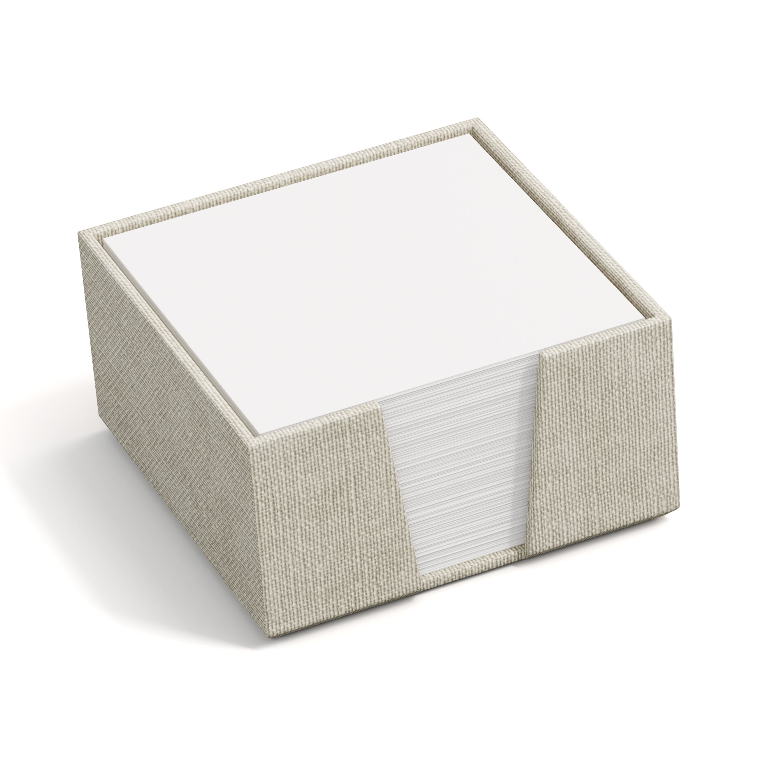 Bigso Box of Sweden Zettelbox – 110 × 110 mm, Karton, Leinenbeige