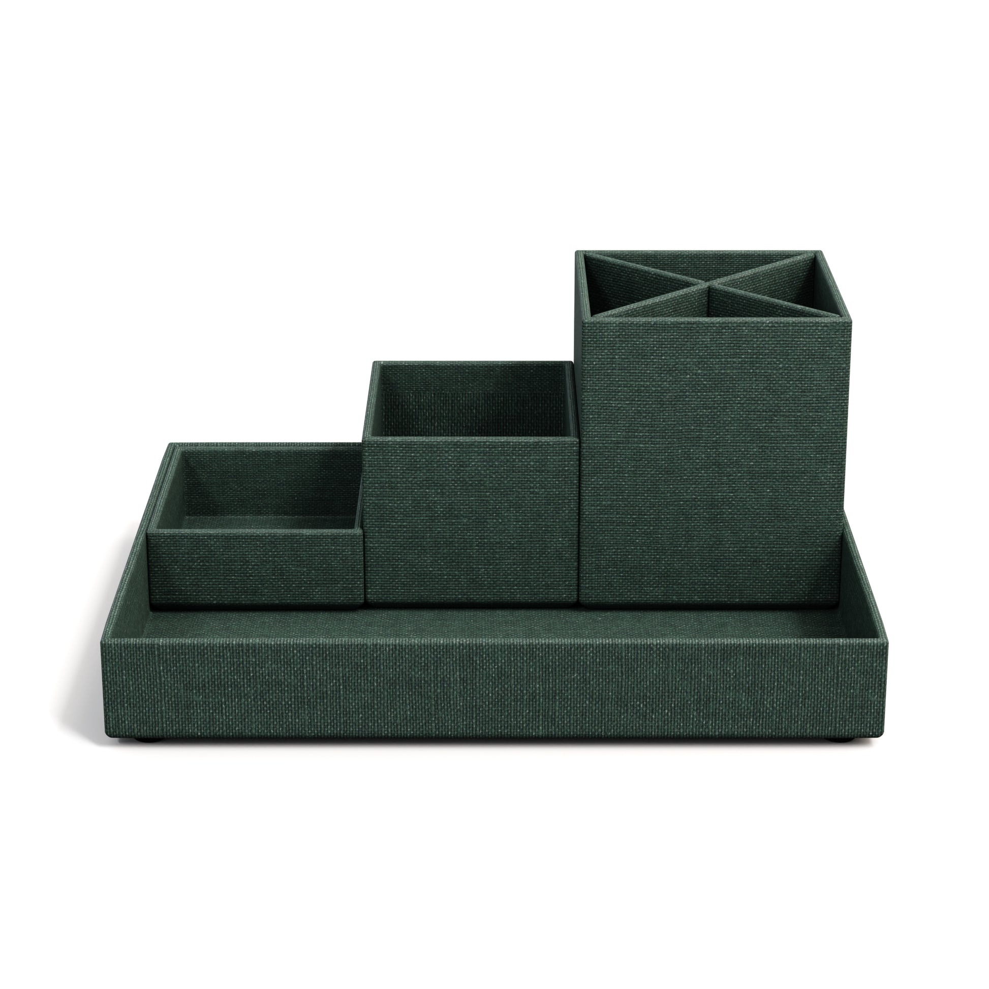 Bigso box of sweden Lena Stifteköcher – Dunkelgrün, Karton, B 180 × H 105 × T 235 mm, 4er-Set