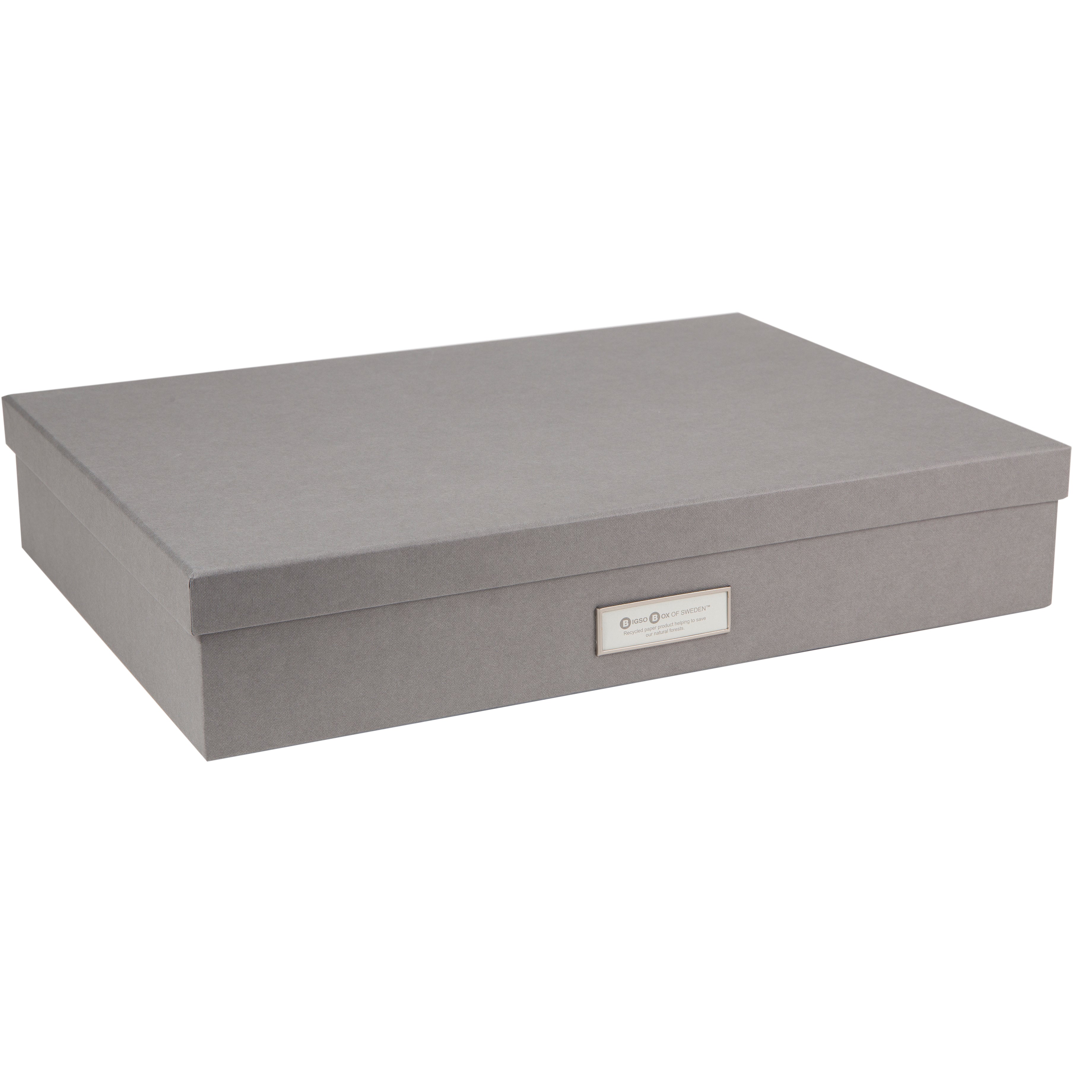 Bigso Box of Sweden Sverker Aufbewahrungsbox B 315 × H 85 × T 435 mm – für A3/Legal, mit Deckel