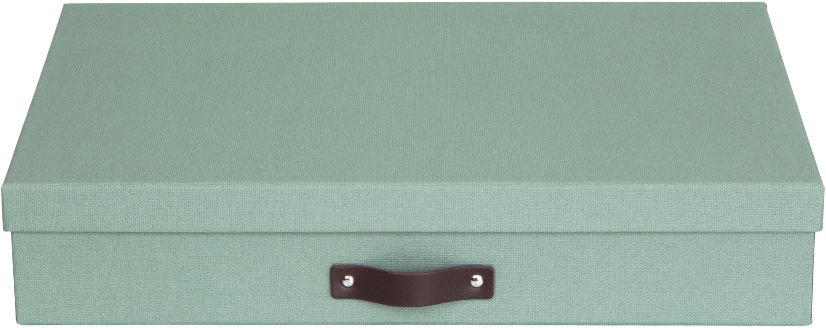 Bigso Box of Sweden Sverker Aufbewahrungsbox 12 l – für A3, mit Deckel, Mintgrün, B 310 × H 85 × T 440 mm
