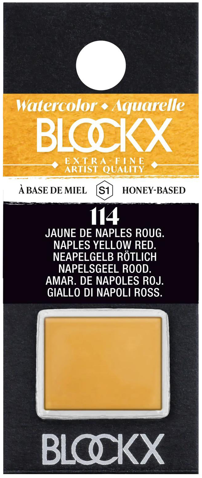 Blockx Aquarellfarbe – Neapelgelb, rötlich – 1/2 Näpfchen 1,5 ml
