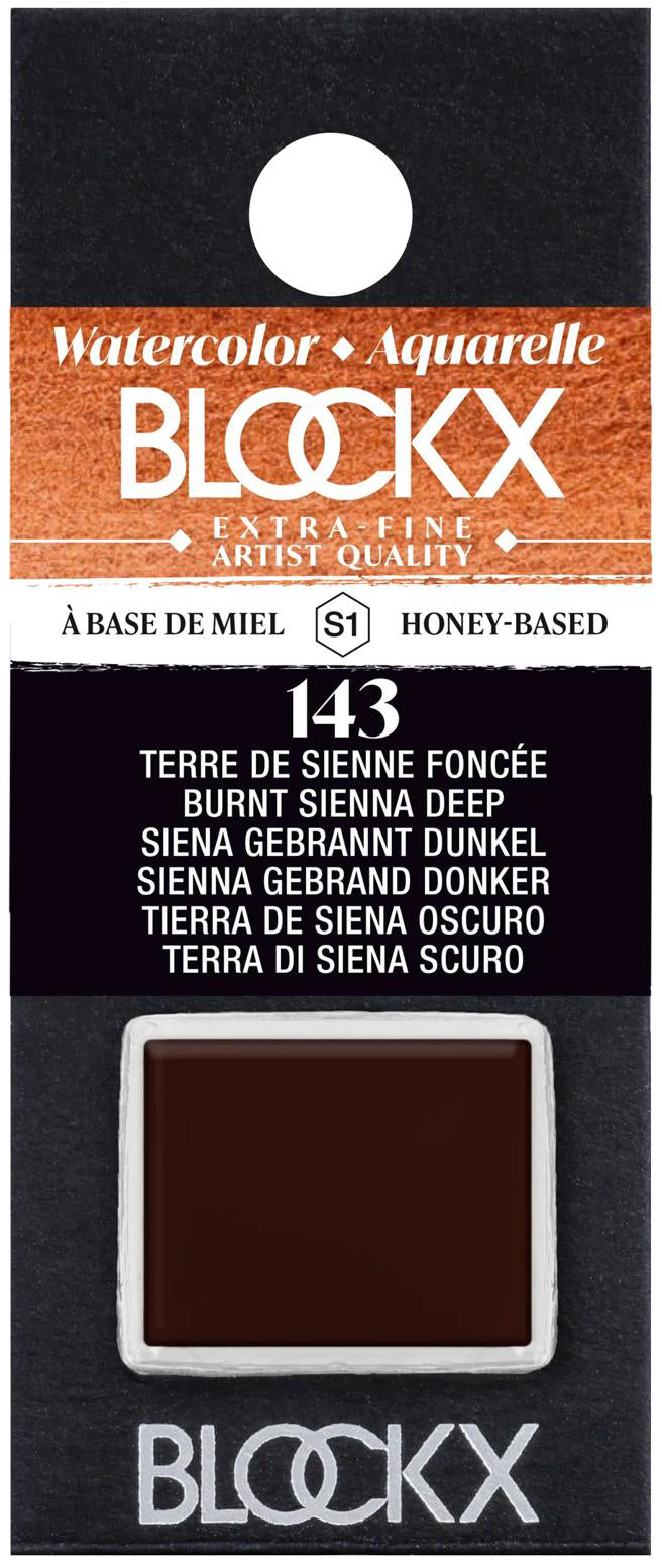 Blockx Aquarellfarbe – Siena gebrannt dunkel – 1/2 Näpfchen (1,5 ml)
