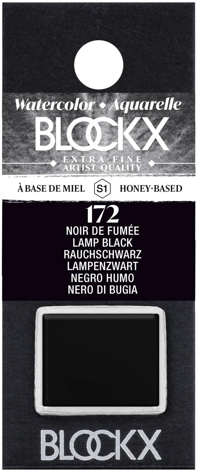Blockx Aquarellfarbe – Lampenschwarz – 1,5 ml (1/2 Näpfchen)