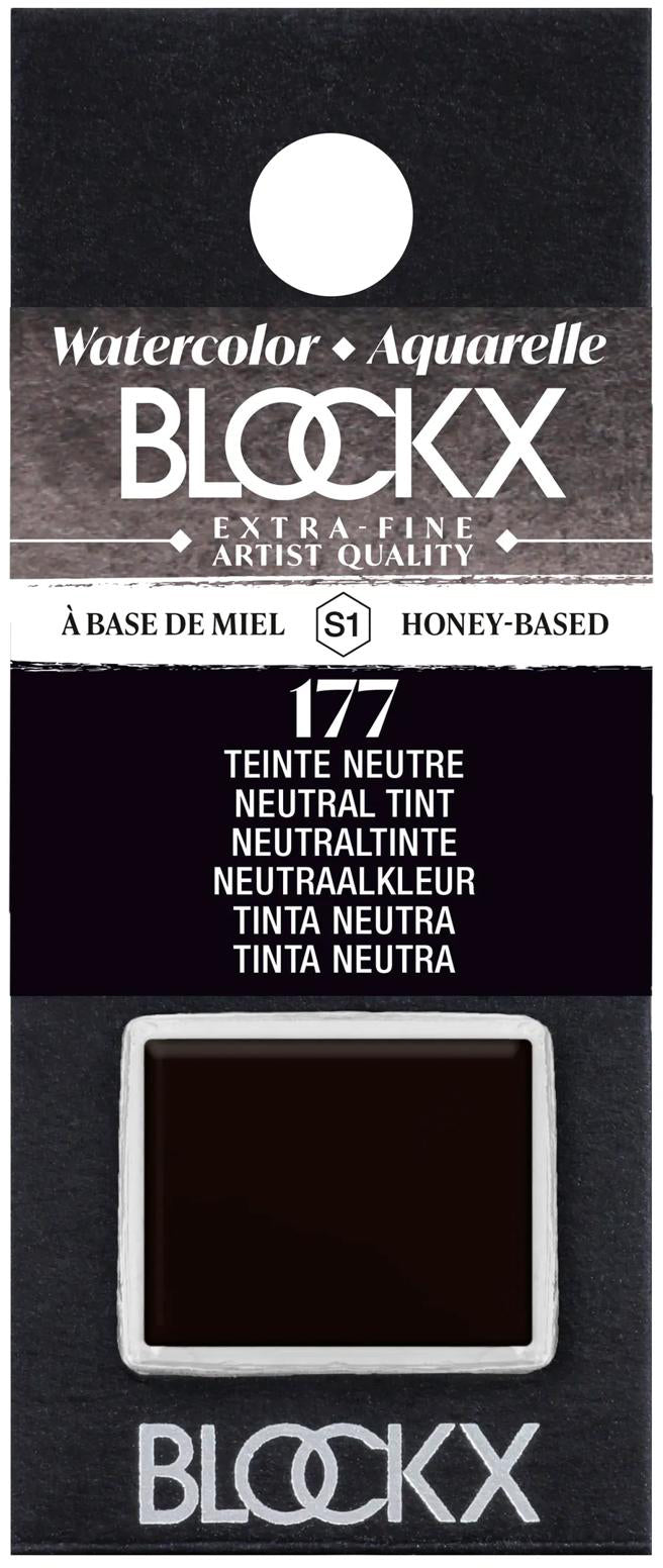 Blockx Aquarellfarbe, extrafein – Neutralfarben, glänzend – 1/2 Näpfchen (1,5 ml)