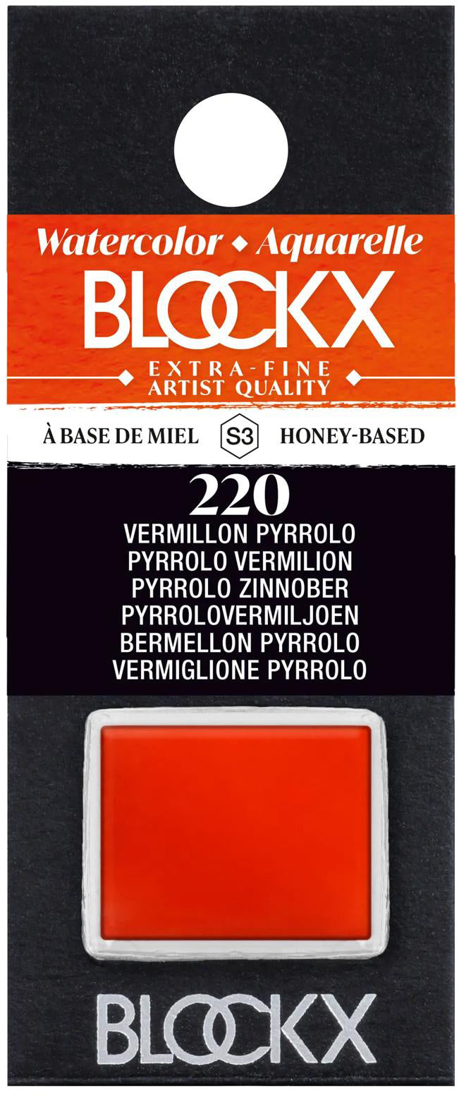 Blockx Aquarellfarbe – Pyrrolo Zinnoberrot – 1/2 Näpfchen (1,5 ml)