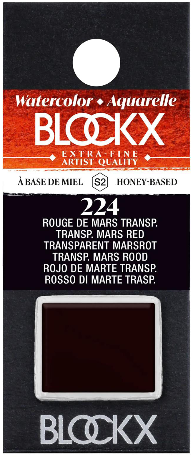 Blockx Aquarellfarbe – Marsrot, transparent – 1/2 Näpfchen, 1,5 ml