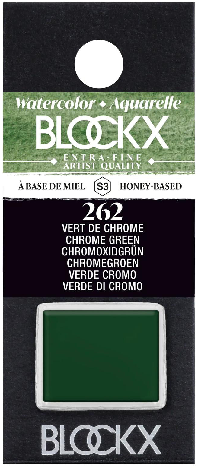 Blockx Aquarellfarbe – Chromoxidgrün – 1/2 Näpfchen (1,5 ml)