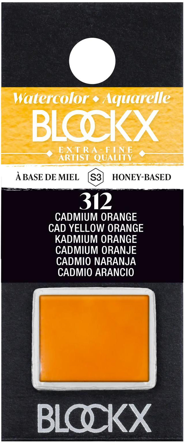 Blockx Aquarellfarbe – Kadmiumorange – 1/2 Näpfchen, 1,5 ml