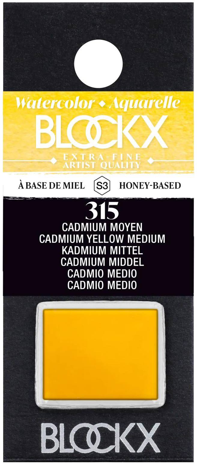 Blockx Aquarellfarbe – Kadmium mittel – 1,5 ml (1/2 Näpfchen)