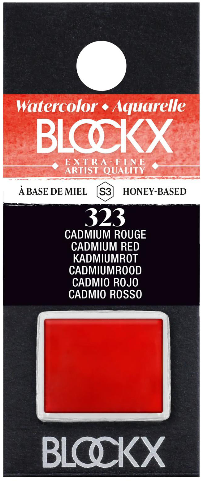 Blockx Aquarellfarbe – Kadmiumrot, glänzend – 1/2 Näpfchen, 1,5 ml