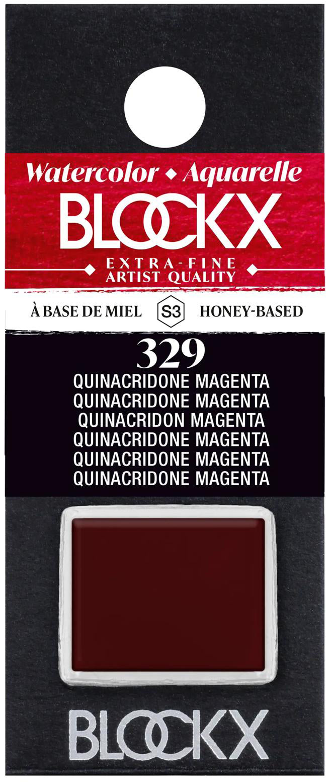 Blockx Aquarellfarbe – Quinacridon Magenta – 1/2 Näpfchen (1,5 ml)