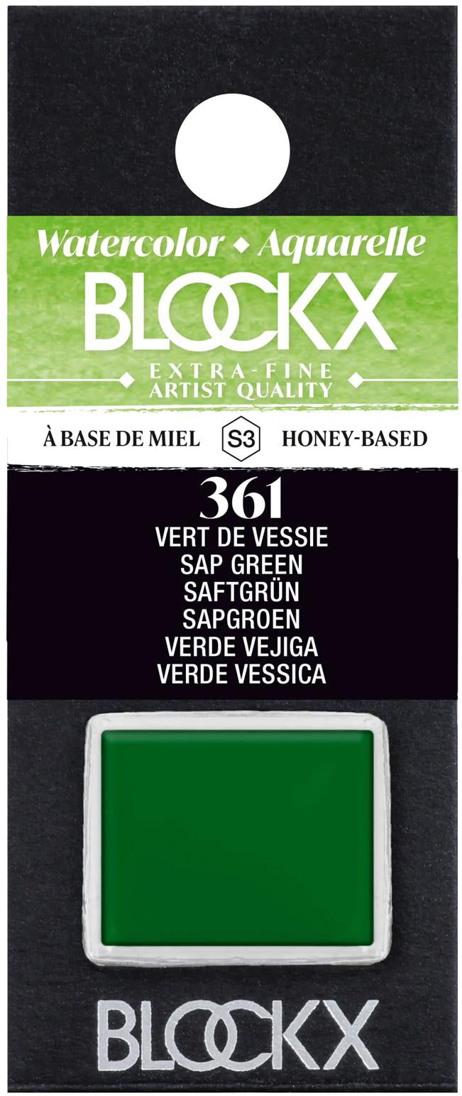 Blockx Aquarellfarbe, extrafein – Saftgrün, glänzend – 1,5 ml (1/2 Näpfchen)