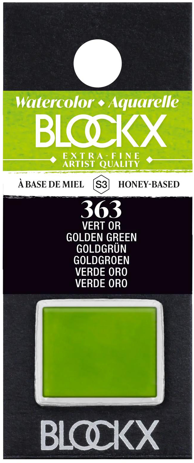 Blockx Aquarellfarbe – Goldgrün – 1/2 Näpfchen, 1,5 ml