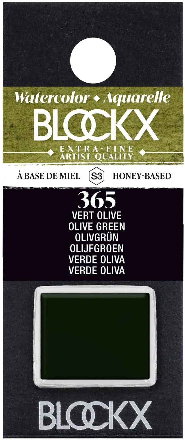 Blockx Aquarellfarbe – Olivgrün – 1,5 ml (1/2 Näpfchen)