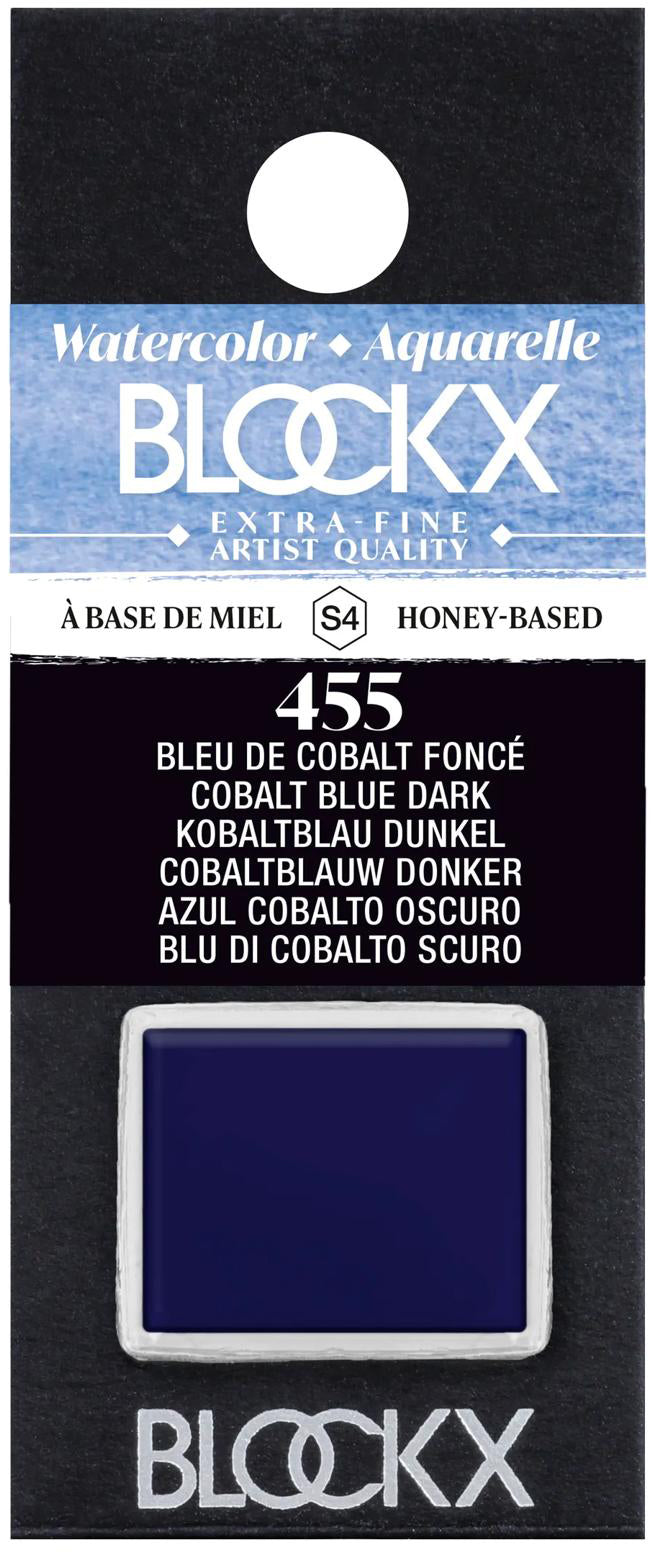 Blockx Aquarellfarbe – Dunkel Kobaltblau, glänzend – 1/2 Näpfchen (1,5 ml)