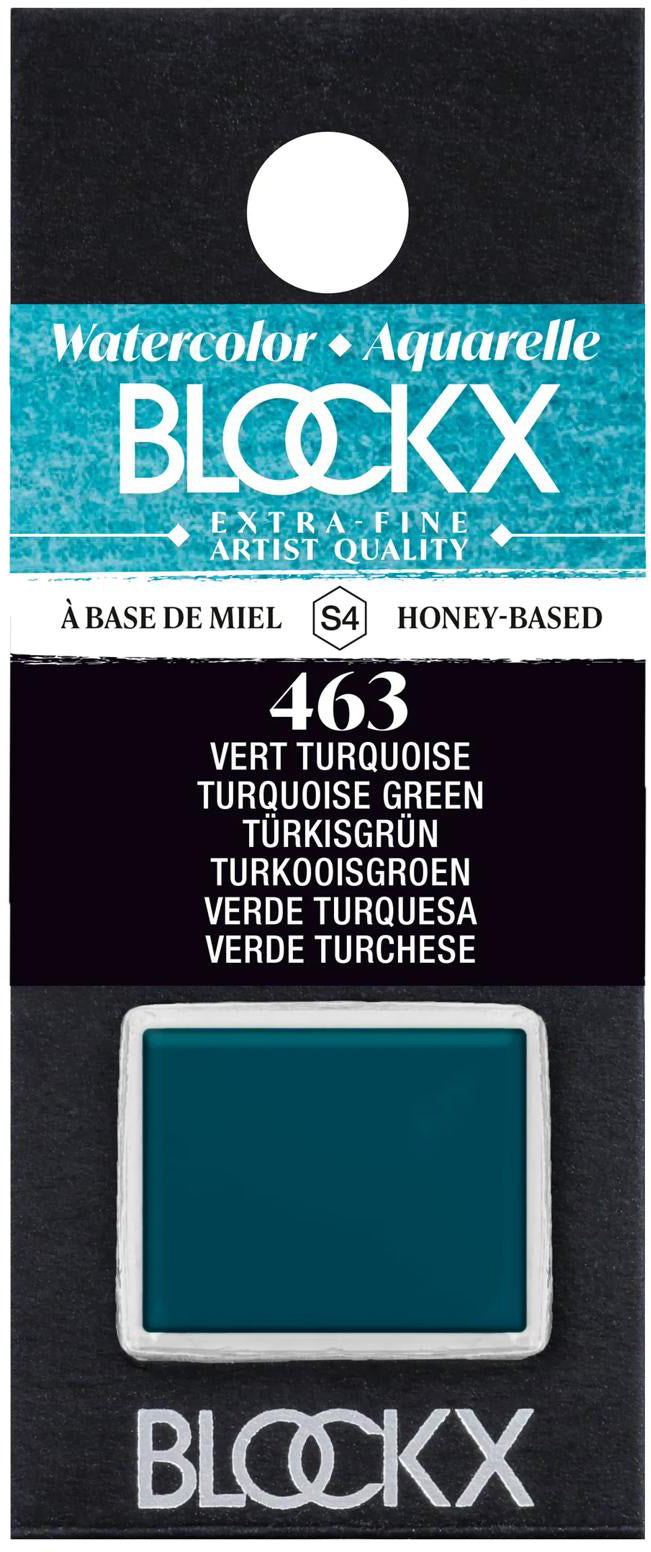 Blockx Aquarellfarbe – Türkisgrün, glänzend – 1,5 ml (1/2 Näpfchen)