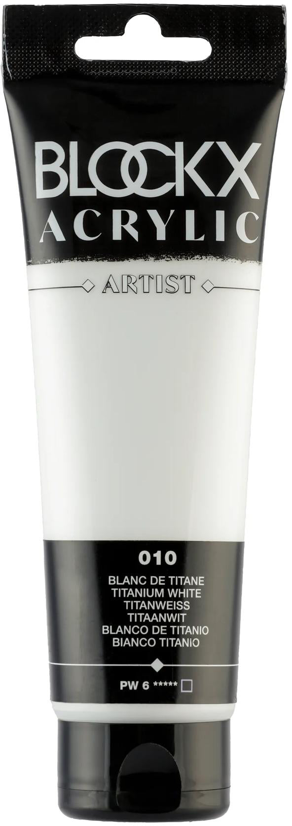 Blockx Acrylic Artist Acrylfarbe – Titanweiss, seidenmatt – 120 ml