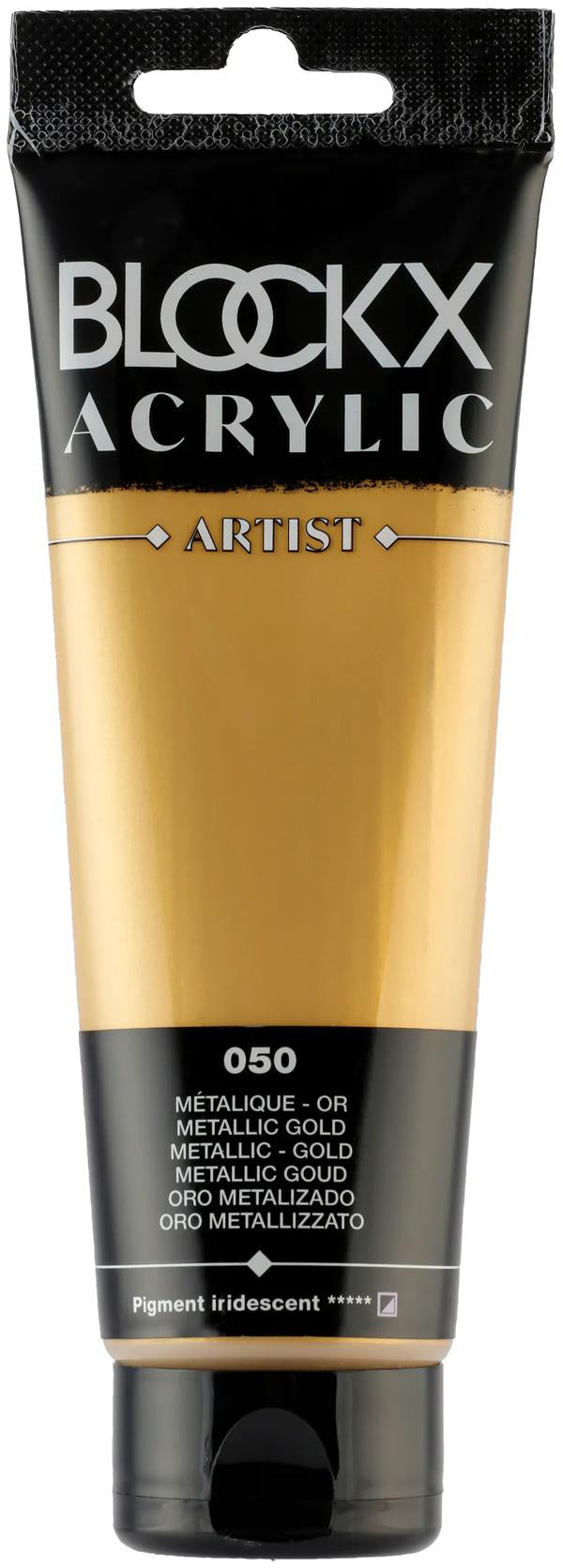 Blockx Acrylic Artist Acrylfarbe – Gold, seidenmatt – 120 ml Tube