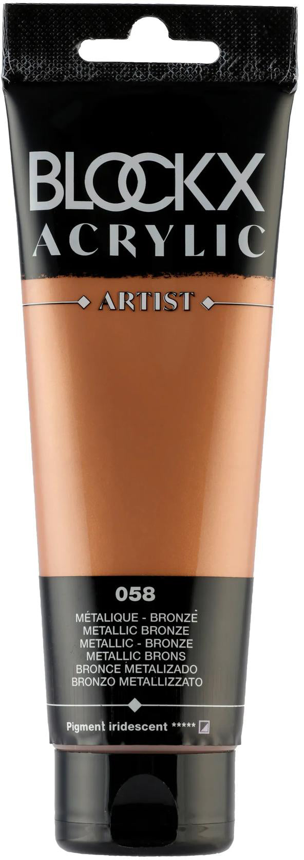 Blockx Acrylic Artist Acrylfarbe – Bronze, seidenmatt, Metallic – 120 ml, Tube