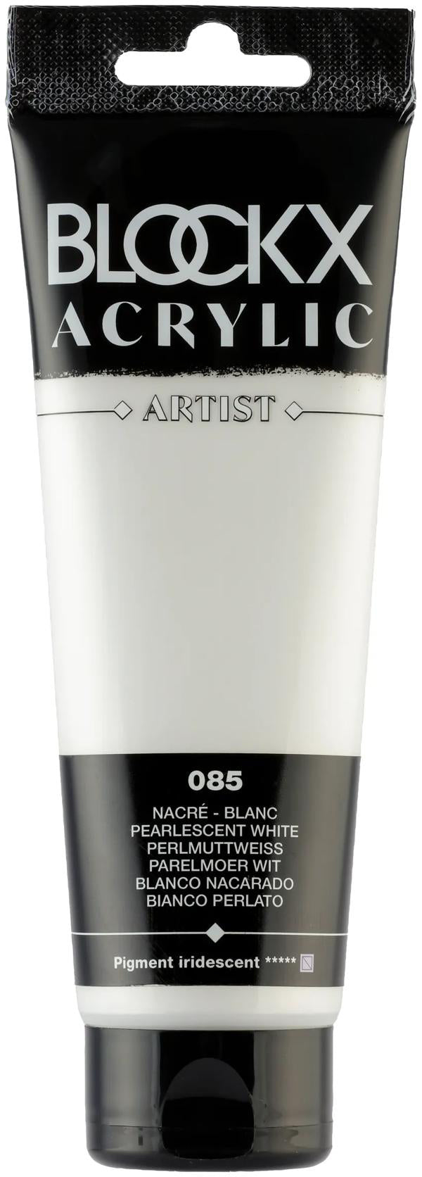 Blockx Acrylic Artist Acrylfarbe – Perlmuttweiss, seidenmatt – 120 ml
