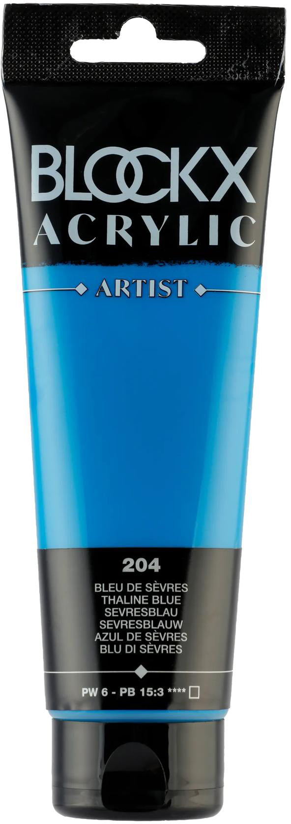 Blockx Acrylic Artist Acrylfarbe – Sevresblau, seidenmatt – 120 ml, Tube