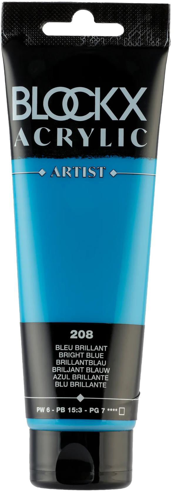 Blockx Acrylic Artist Acrylfarbe – Brilliantblau, seidenmatt – 120 ml