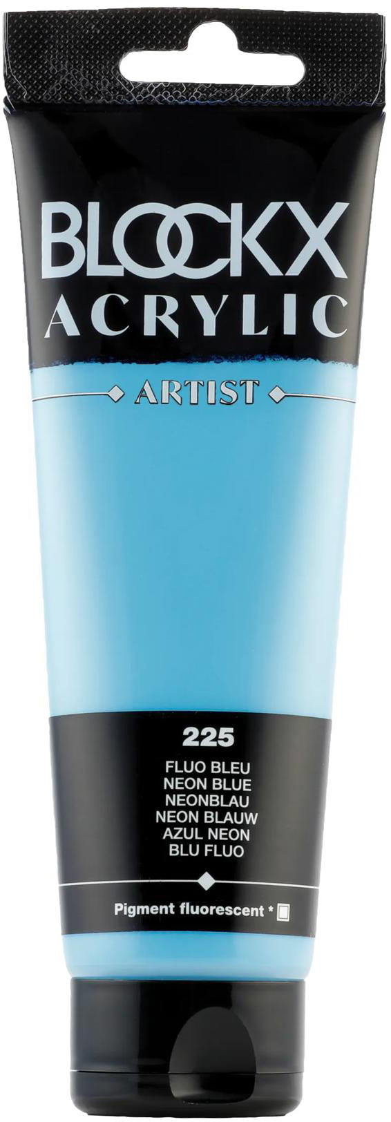 Blockx Acrylic Artist Acrylfarbe – Neonblau, seidenmatt – 120 ml