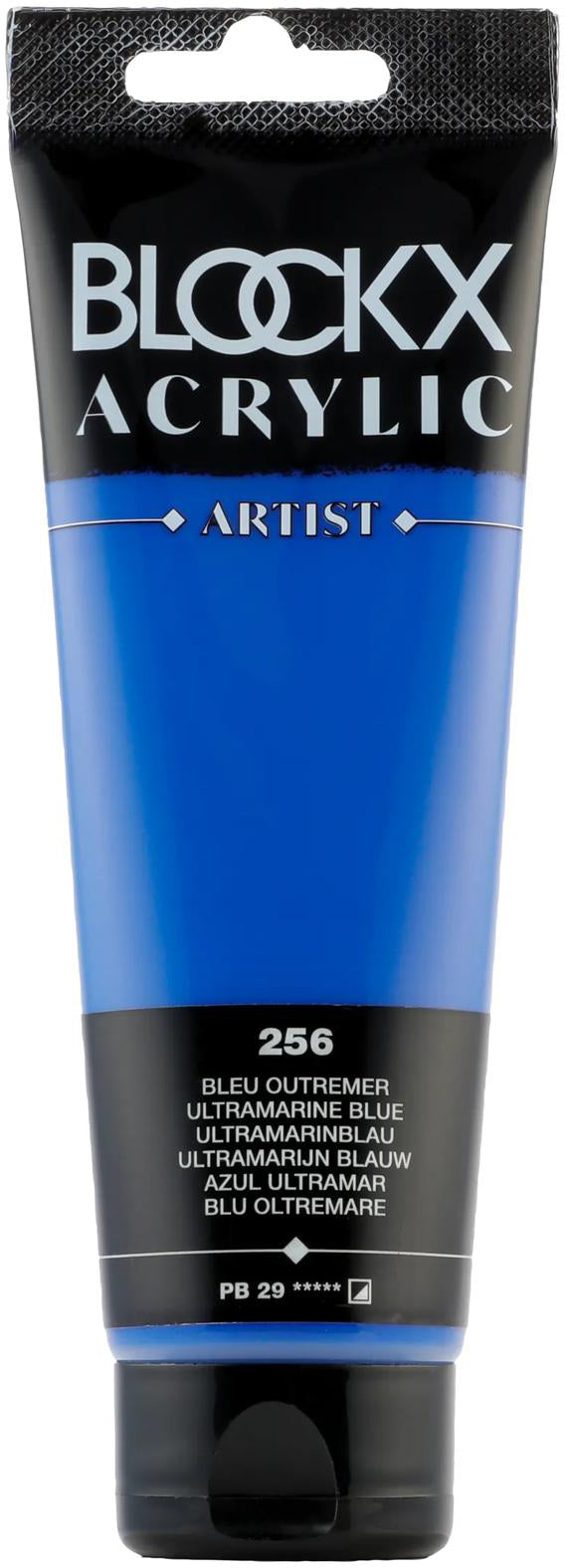 Blockx Acrylic Artist Acrylfarbe – Ultramarinblau, seidenmatt – 120 ml (Tube)