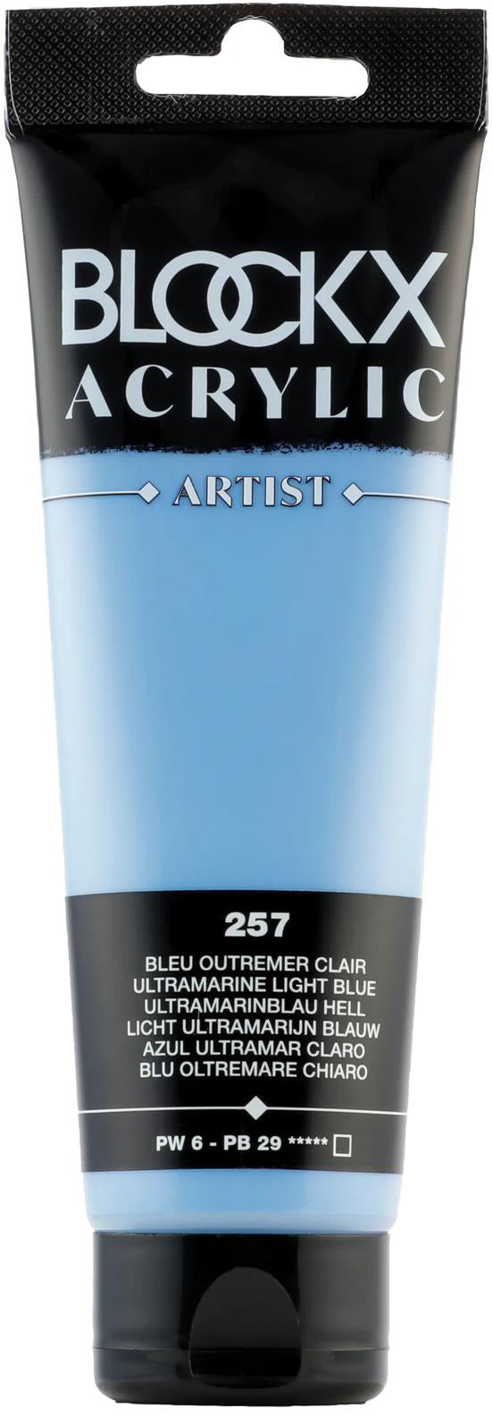Blockx Acrylic Artist Acrylfarbe – Hell Ultramarinblau, Seidenmatt – 120 ml