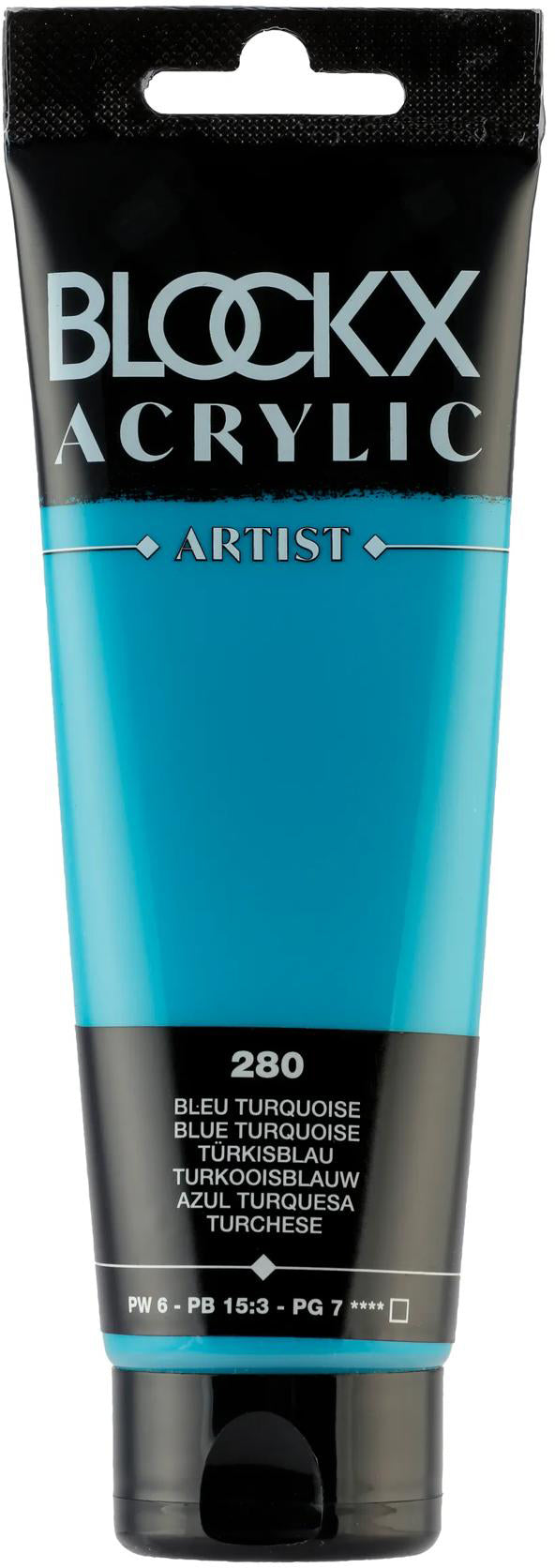 Blockx Acrylic Artist Acrylfarbe – Türkisblau, seidenmatt – 120 ml
