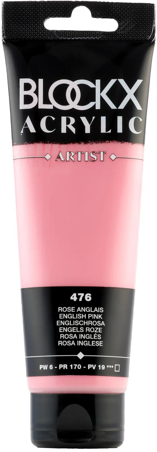 Blockx Acrylic Artist Acrylfarbe – Englischrosa, seidenmatt – 120 ml