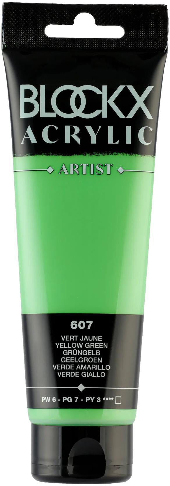 Blockx Acrylic Artist Acrylfarbe – Grüngelb, seidenmatt – 120 ml