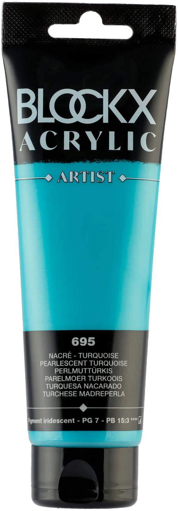 Blockx Acrylic Artist Acrylfarbe – Türkis, Perlglanz, seidenmatt – 120 ml Tube